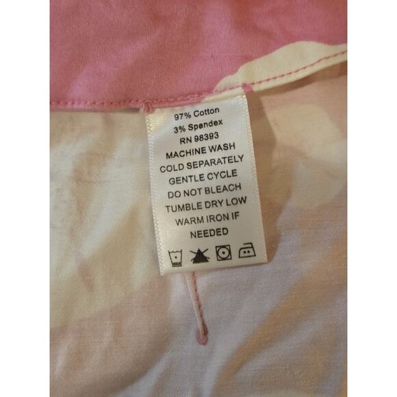 Lily & Van Skirt Sz 4 Button Up Sand Dollar Print Pink/ Gold Button Cotton Blend - Picture 9 of 9